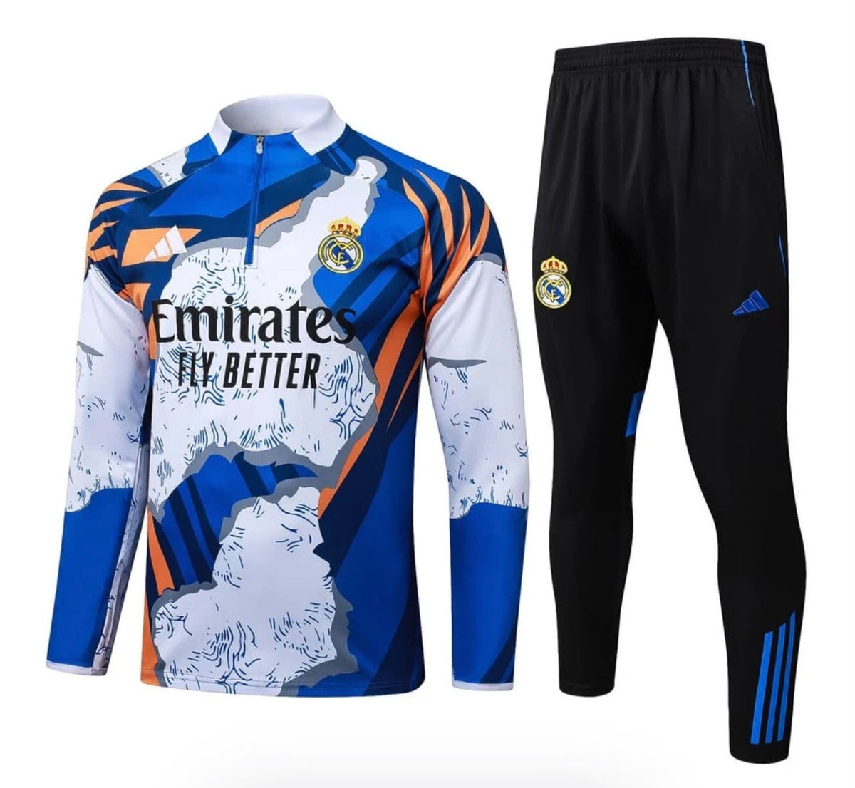 Real Madrid 25/26 Long-sleeve Training Kit Bleu Tache
