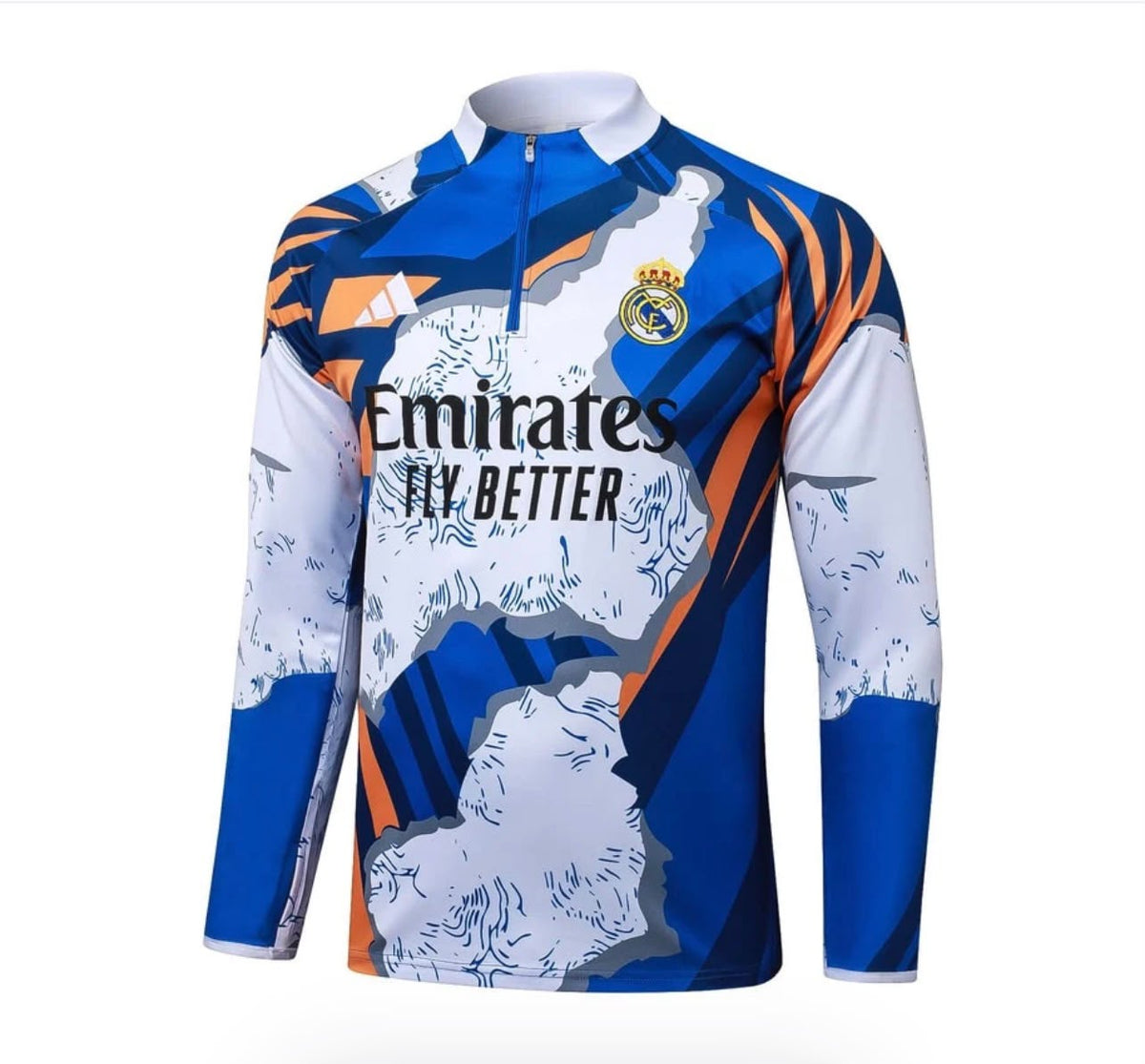 Real Madrid 25/26 Long-sleeve Training Kit Bleu Tache